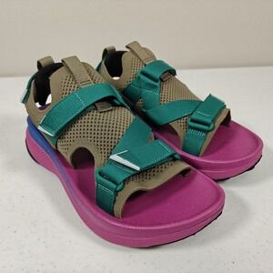 Teva Aventrail Trail Running Sandals Women 8.5 Burnt Olive Vivid Violet EUR 39.5